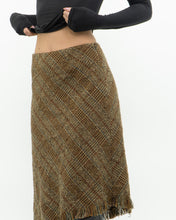 Load image into Gallery viewer, Vintage x Made in Bulgaria x TRIBAL Wool Plaid Asymmetric Skirt (S, M)