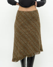 Load image into Gallery viewer, Vintage x Made in Bulgaria x TRIBAL Wool Plaid Asymmetric Skirt (S, M)