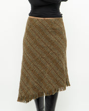 Load image into Gallery viewer, Vintage x Made in Bulgaria x TRIBAL Wool Plaid Asymmetric Skirt (S, M)