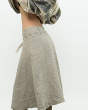 Load image into Gallery viewer, Vintage x Beige Linen Belted Skirt (S, M)