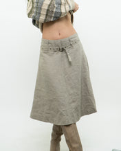 Load image into Gallery viewer, Vintage x Beige Linen Belted Skirt (S, M)