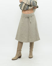 Load image into Gallery viewer, Vintage x Beige Linen Belted Skirt (S, M)