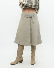 Load image into Gallery viewer, Vintage x Beige Linen Belted Skirt (S, M)