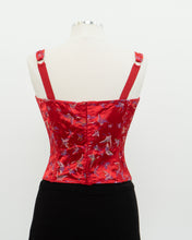 Load image into Gallery viewer, Vintage x Red Satin Butterfly Corset (S, M)