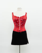 Load image into Gallery viewer, Vintage x Red Satin Butterfly Corset (S, M)