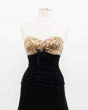 Load image into Gallery viewer, Vintage x Black Mesh Leopard Satin Corset (S, M, B-C Cup)