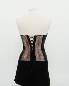 Vintage x Pink, Orange & Black Snakeskin Corset (M)