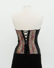 Load image into Gallery viewer, Vintage x Pink, Orange &amp; Black Snakeskin Corset (M)