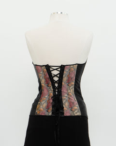 Vintage x Pink, Orange & Black Snakeskin Corset (M)