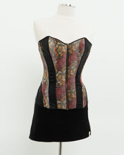 Load image into Gallery viewer, Vintage x Pink, Orange &amp; Black Snakeskin Corset (M)