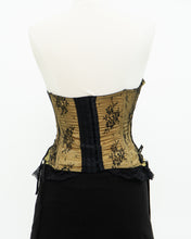 Load image into Gallery viewer, Vintage x Black, Yellow Strapless Lace Corset (M, C Cup)