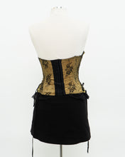 Load image into Gallery viewer, Vintage x Black, Yellow Strapless Lace Corset (M, C Cup)