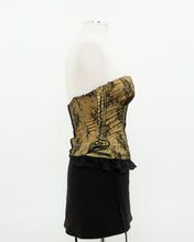 Load image into Gallery viewer, Vintage x Black, Yellow Strapless Lace Corset (M, C Cup)