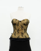 Load image into Gallery viewer, Vintage x Black, Yellow Strapless Lace Corset (M, C Cup)