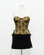 Load image into Gallery viewer, Vintage x Black, Yellow Strapless Lace Corset (M, C Cup)