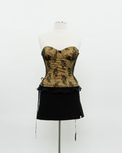 Load image into Gallery viewer, Vintage x Black, Yellow Strapless Lace Corset (M, C Cup)