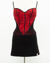 Load image into Gallery viewer, Vintage x Red, Black Lace Corset (34C)