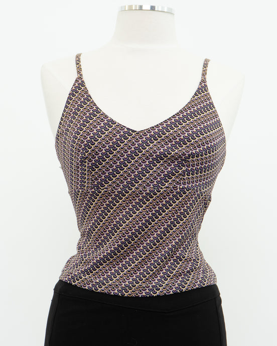 Vintage x Made in Canada x JACOB Purple Pattern Crop (S)