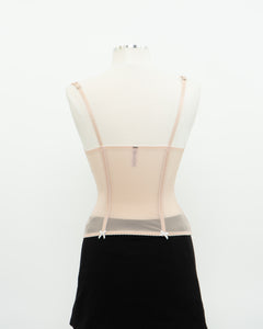 Vintage x Blush Mesh Bow Corset (S, M, B-C Cup)