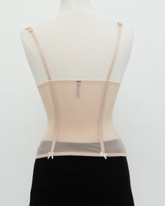 Vintage x Blush Mesh Bow Corset (S, M, B-C Cup)