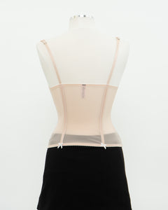 Vintage x Blush Mesh Bow Corset (S, M, B-C Cup)