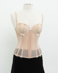 Vintage x Blush Mesh Bow Corset (S, M, B-C Cup)