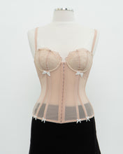 Load image into Gallery viewer, Vintage x Blush Mesh Bow Corset (S, M, B-C Cup)