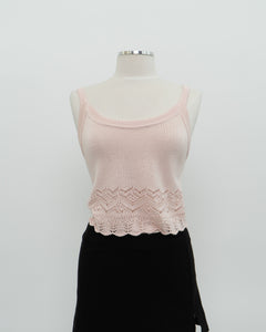 Vintage x Made in USA x Light Pink Knit Tank (S-L)