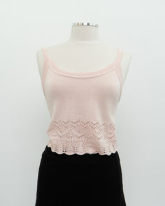 Vintage x Made in USA x Light Pink Knit Tank (S-L)