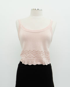 Vintage x Made in USA x Light Pink Knit Tank (S-L)