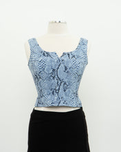 Load image into Gallery viewer, Vintage x Made in USA x Blue Snakeskin Crop (S)