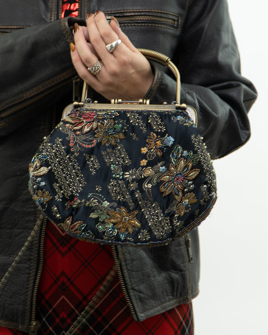 Vintage x Floral Beaded Purse