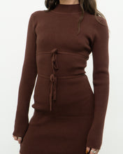 Load image into Gallery viewer, Modern x Open-Back Brown Fine Knit Dress (XS, S)