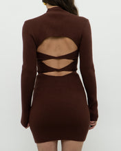 Load image into Gallery viewer, Modern x Open-Back Brown Fine Knit Dress (XS, S)