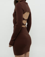 Load image into Gallery viewer, Modern x Open-Back Brown Fine Knit Dress (XS, S)