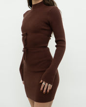 Load image into Gallery viewer, Modern x Open-Back Brown Fine Knit Dress (XS, S)