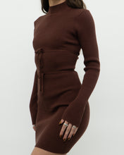 Load image into Gallery viewer, Modern x Open-Back Brown Fine Knit Dress (XS, S)