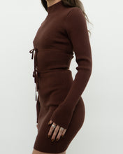 Load image into Gallery viewer, Modern x Open-Back Brown Fine Knit Dress (XS, S)