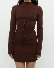 Load image into Gallery viewer, Modern x Open-Back Brown Fine Knit Dress (XS, S)