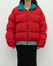 Load image into Gallery viewer, Vintage x Made in Korea x COLOMBIA Reversible Teal &amp; Red Puffer Jacket (M-XL)