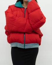 Load image into Gallery viewer, Vintage x Made in Korea x COLOMBIA Reversible Teal &amp; Red Puffer Jacket (M-XL)