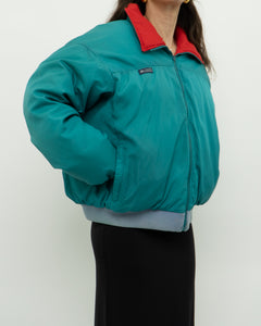 Vintage x Made in Korea x COLOMBIA Reversible Teal & Red Puffer Jacket (M-XL)