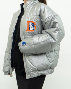 Vintage x STARTER x DENVER BRONCOS Silver Nylon Jacket (M, L)