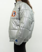 Load image into Gallery viewer, Vintage x STARTER x DENVER BRONCOS Silver Nylon Jacket (M, L)