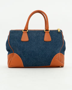 PRADA x Blue, Orange Denim Tote Bag