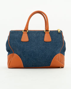 PRADA x Blue, Orange Denim Tote Bag