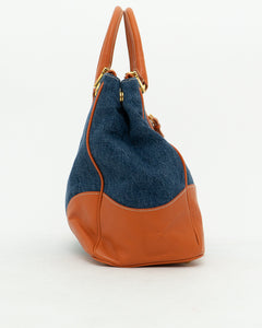 PRADA x Blue, Orange Denim Tote Bag