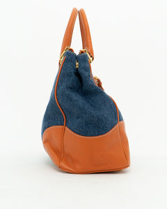 PRADA x Blue, Orange Denim Tote Bag