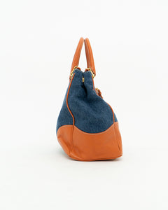 PRADA x Blue, Orange Denim Tote Bag