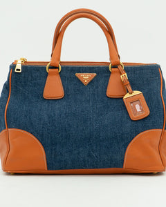 PRADA x Blue, Orange Denim Tote Bag